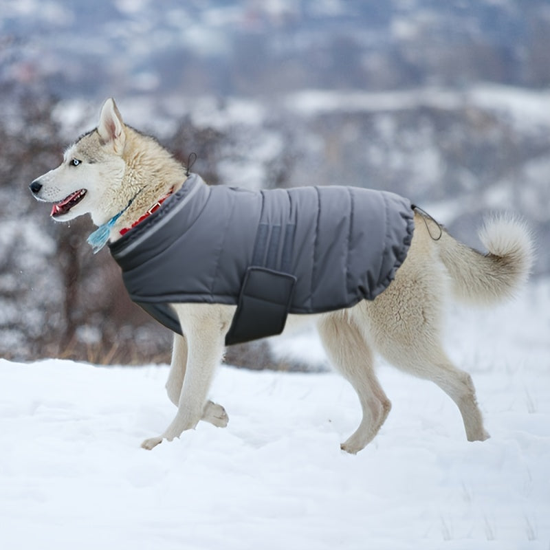 Winter Windproof Dog Jacket | High-Collar Snowproof Coat for Cold Weather – Warm Fleece Vest for Small, Medium & Large Dogs
