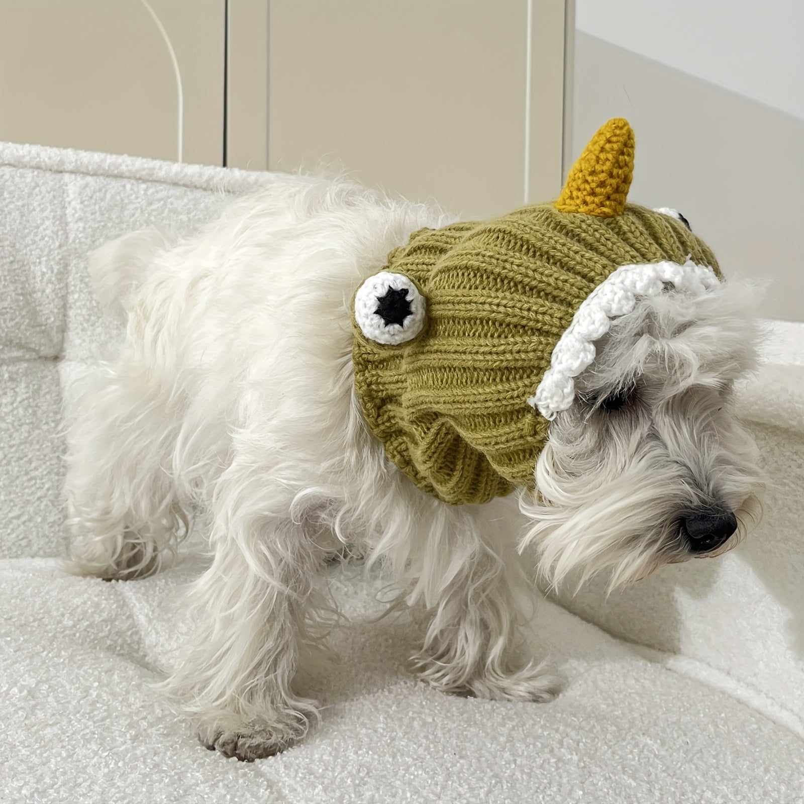 Unicorn Red Devil Monster Pet Hat - Warm Windproof Halloween Fantasy Knit Hat for Cats & Dogs