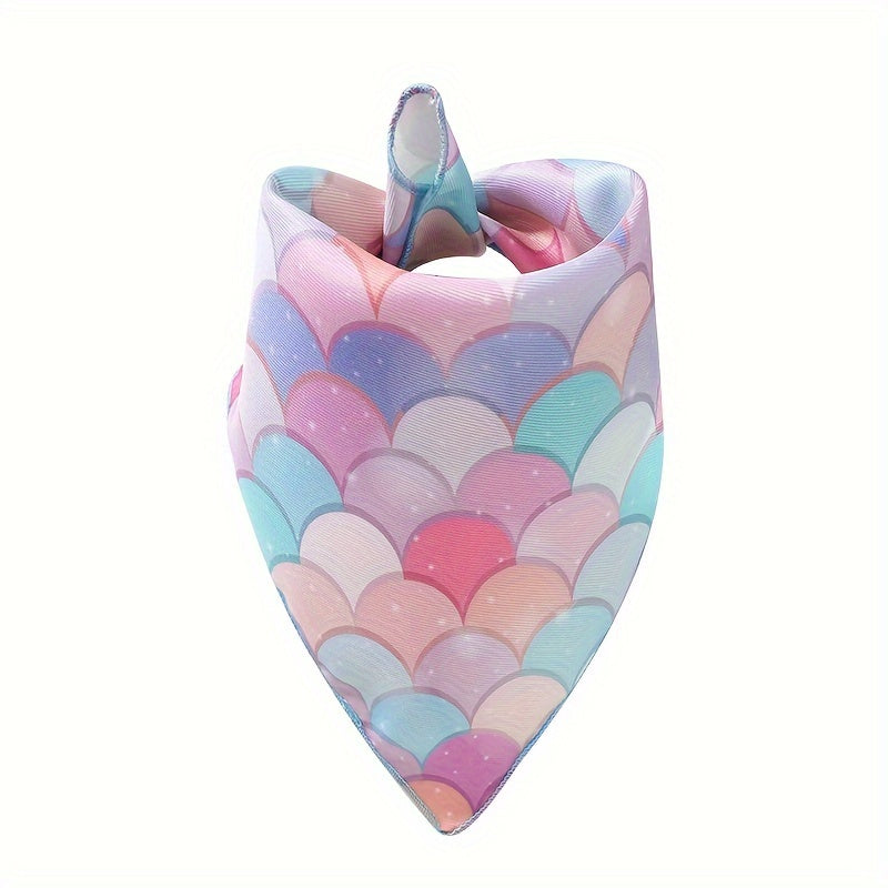 2-piece pet summer mermaid shape decorative scarf + headband two-piece set fantasy mermaid pearl decoration pet clothing accessories props