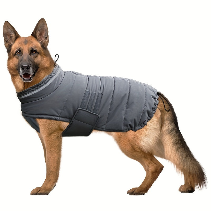Winter Windproof Dog Jacket | High-Collar Snowproof Coat for Cold Weather – Warm Fleece Vest for Small, Medium & Large Dogs