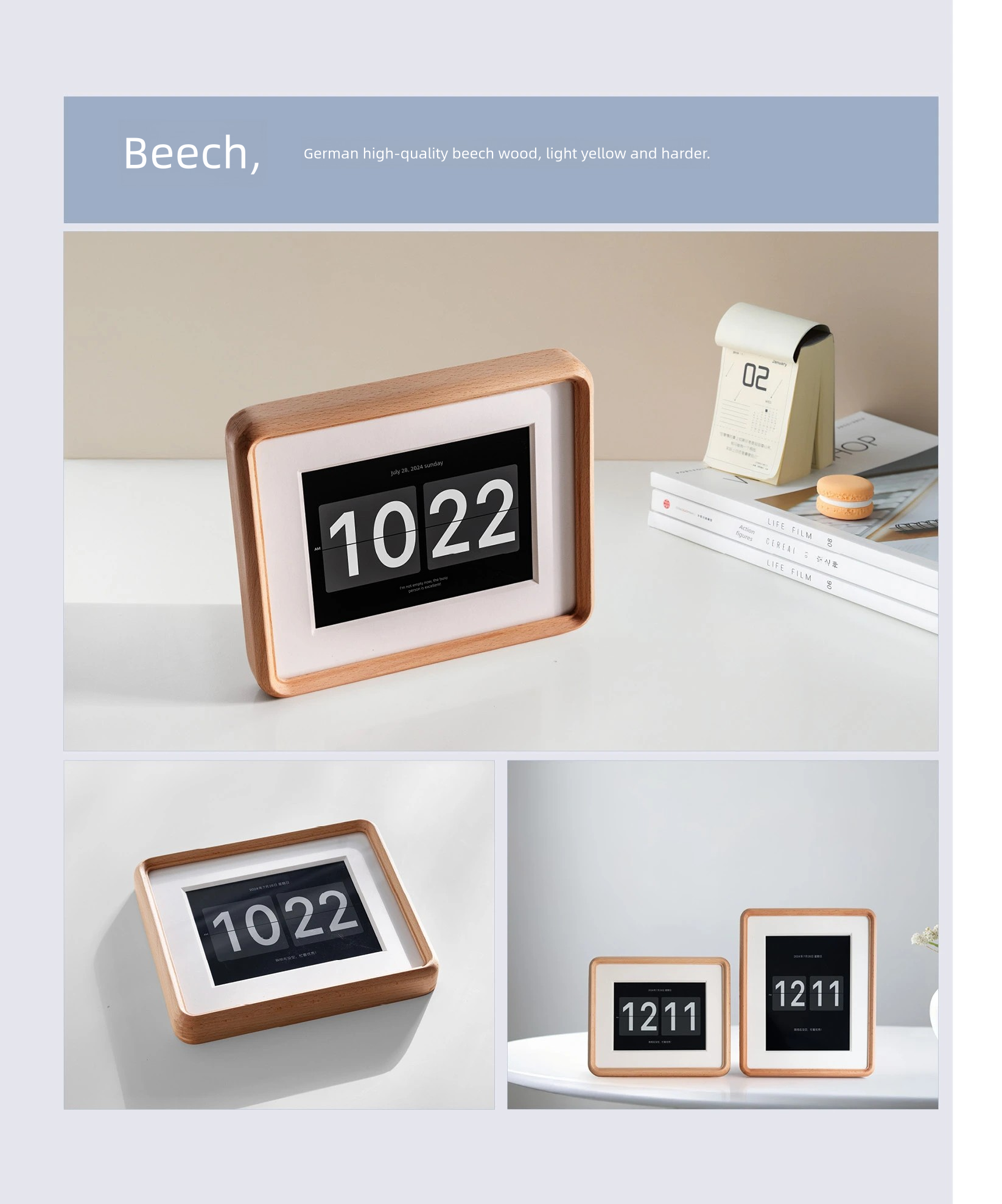Ipad tablet transformation solid wood electronic photo frame old mini walnut clock frame album stand table photo frame picture frame