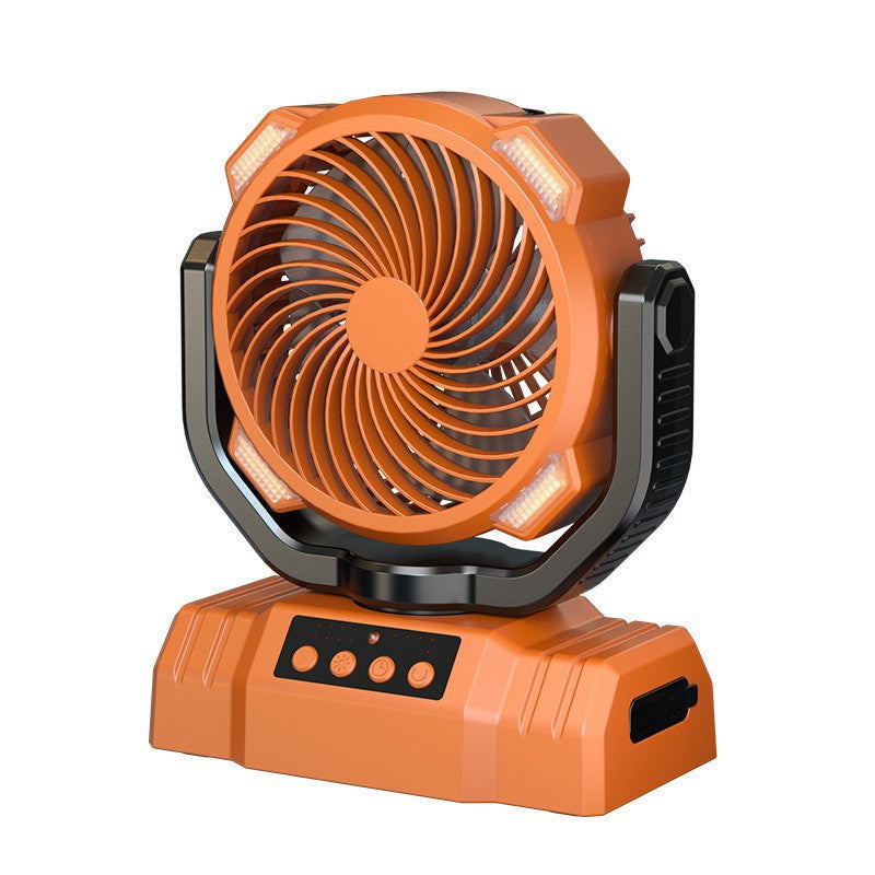 Portable Rechargeable LED Camping Fan with Solar Panel