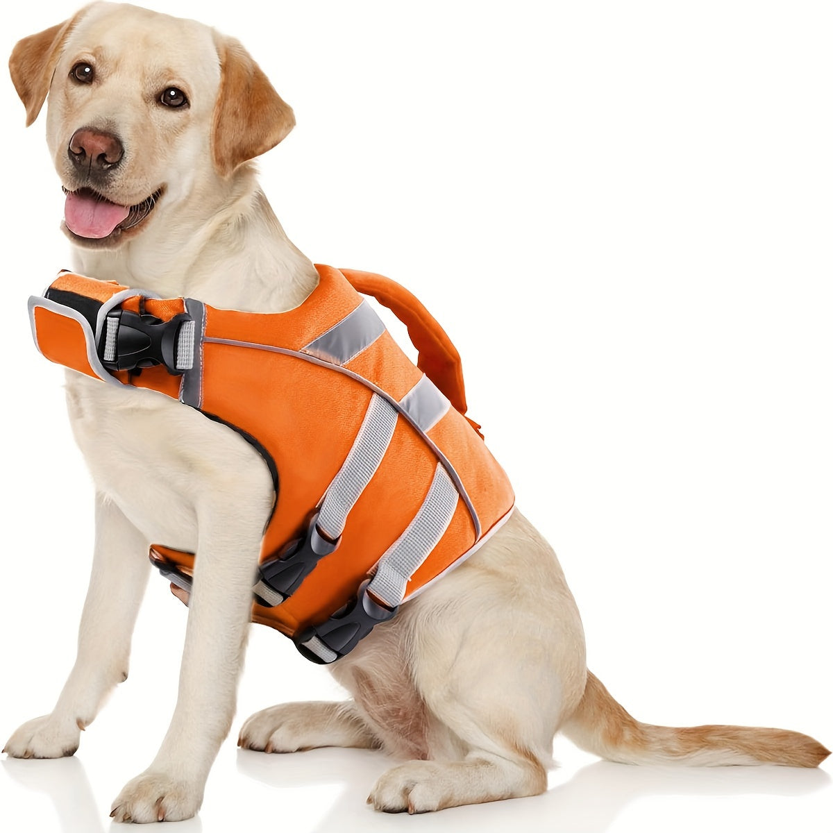 Waterproof Dog Life Jacket | Reflective Safety Strips, Adjustable Straps & D-Ring, Quick-Release Buckles – Lightweight Polyester Vest for Small, Medium & Large Dogs