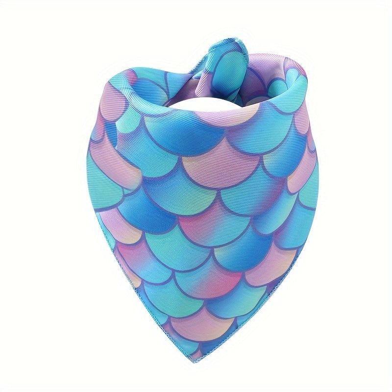 2-piece pet summer mermaid shape decorative scarf + headband two-piece set fantasy mermaid pearl decoration pet clothing accessories props