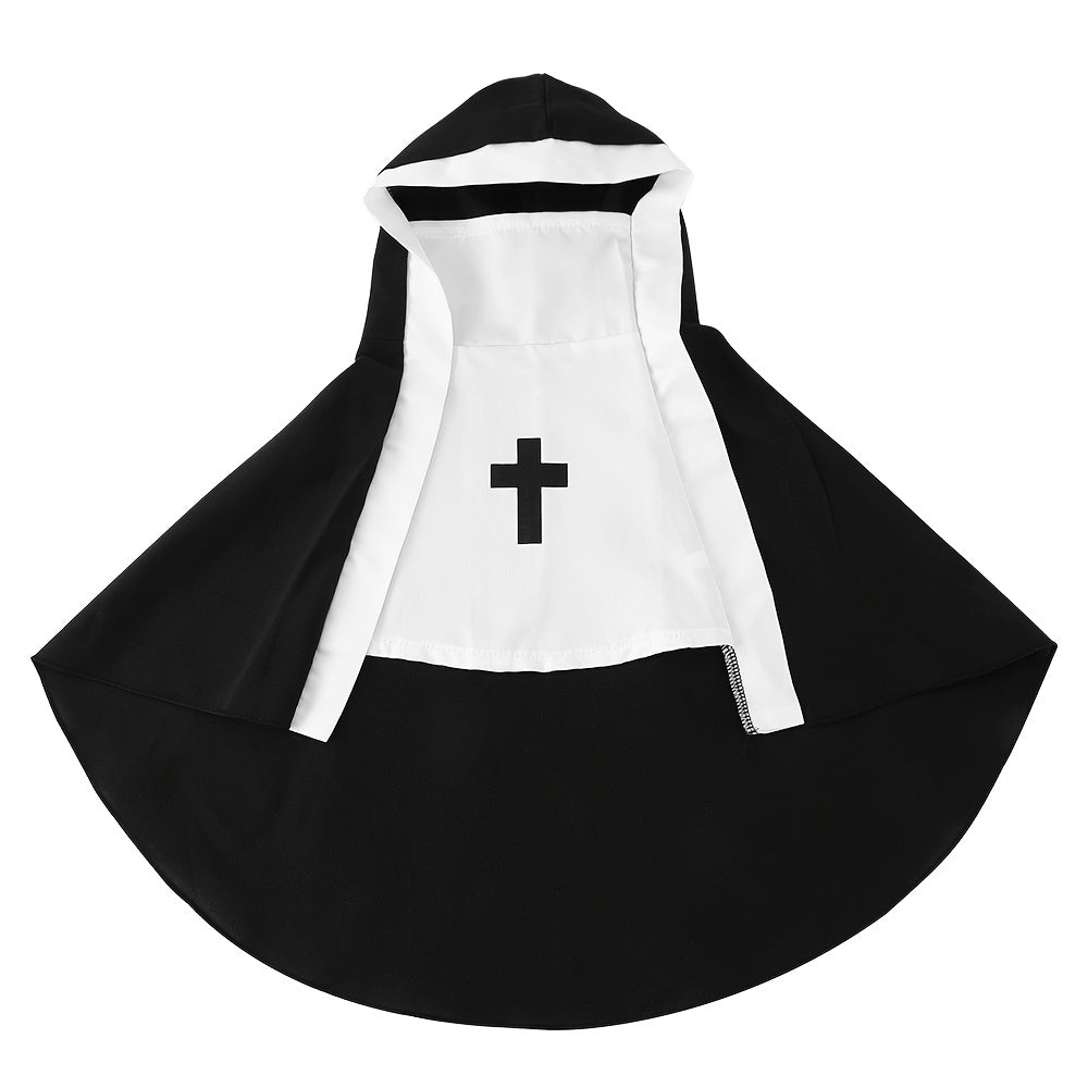 Loopsona Nun Costume Pet Outfit - Funny Party Accessory for Cats & Small Dogs