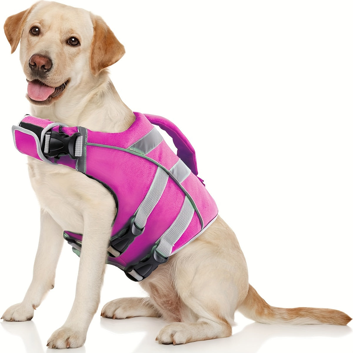 Waterproof Dog Life Jacket | Reflective Safety Strips, Adjustable Straps & D-Ring, Quick-Release Buckles – Lightweight Polyester Vest for Small, Medium & Large Dogs