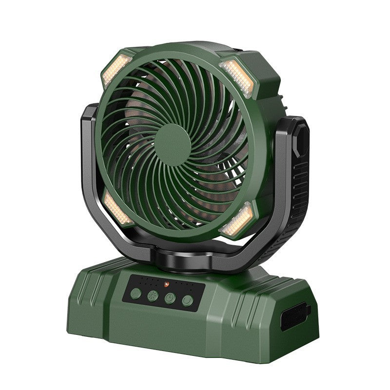 Portable Rechargeable LED Camping Fan with Solar Panel