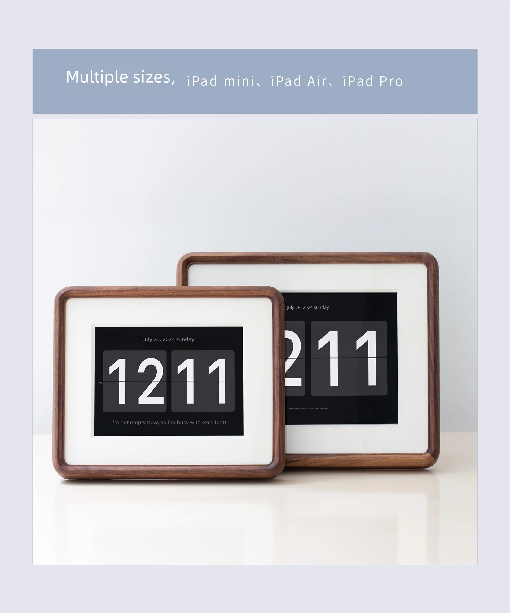 Ipad tablet transformation solid wood electronic photo frame old mini walnut clock frame album stand table photo frame picture frame