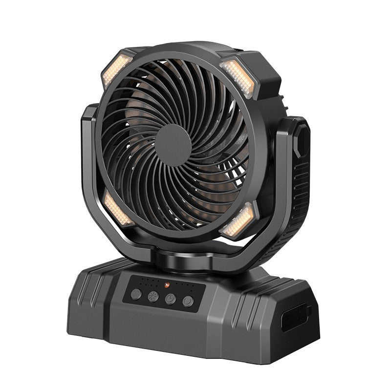 Portable Rechargeable LED Camping Fan with Solar Panel