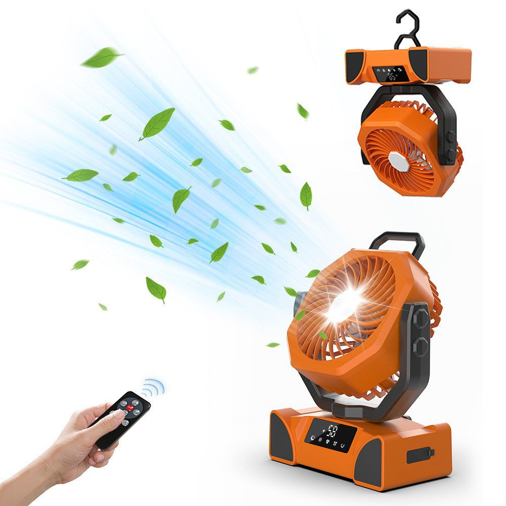 Portable Rechargeable LED Camping Fan with Solar Panel