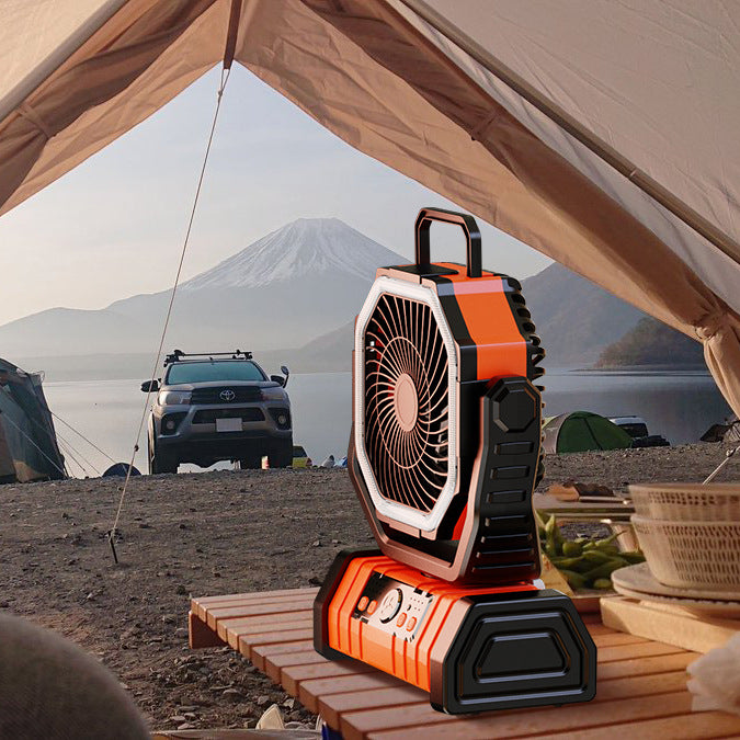 Portable Rechargeable LED Camping Fan with Solar Panel