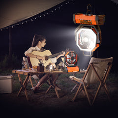 Portable Rechargeable LED Camping Fan with Solar Panel