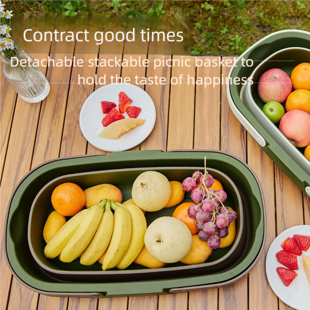 Collapsible Picnic Basket with Tray