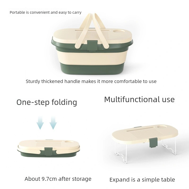 Collapsible Picnic Basket with Tray