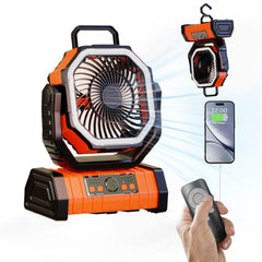 Portable Rechargeable LED Camping Fan with Solar Panel