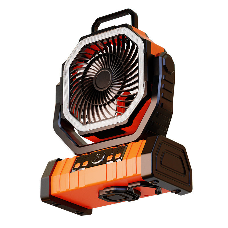 Portable Rechargeable LED Camping Fan with Solar Panel