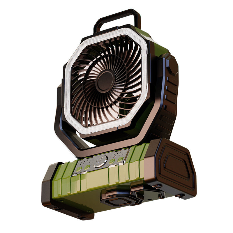 Portable Rechargeable LED Camping Fan with Solar Panel