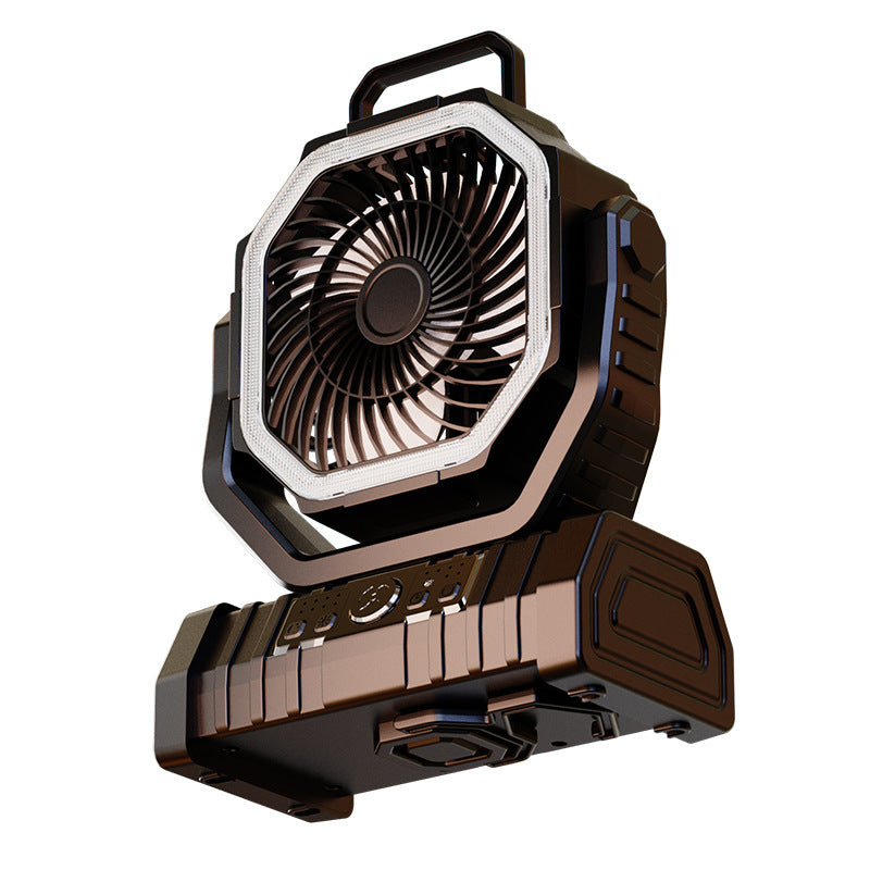 Portable Rechargeable LED Camping Fan with Solar Panel