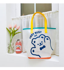 Transparent Waterproof Tote Bag - Unisex Beach Bag, Portable Swimwear Storage Bag, Jelly Tote Bag