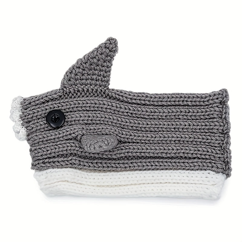 Shark Knit Pet Hat - Cute Shark Style Windproof Hat for Cats & Dogs, Christmas New Year Holiday Costume