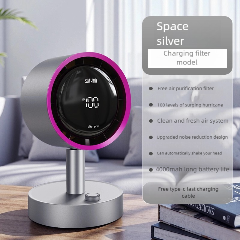 2025 Quiet Desktop Fan with Air Purifier