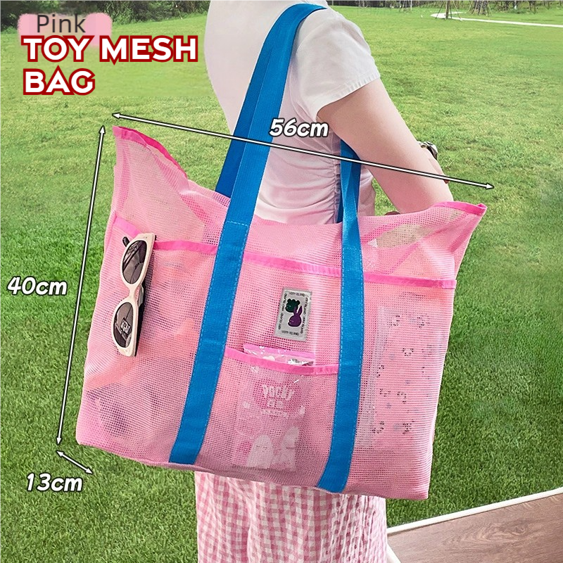 Children's toy storage bag portable hand-held mommy bag net pocket swimming bag large travel seaside equipment beach bag