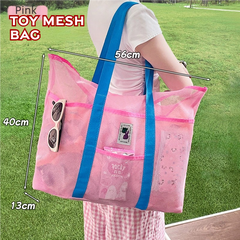 Children's toy storage bag portable hand-held mommy bag net pocket swimming bag large travel seaside equipment beach bag