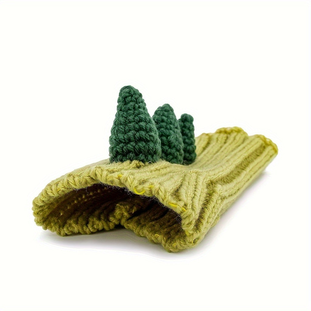 Dinosaur, fox, brown bear cartoon knitted pet hat. Windproof and warm in all seasons. Soft and elastic. Hand wash only. Suitable for small, medium and large dogs and cats. Durable pet costume for Christmas and Halloween.