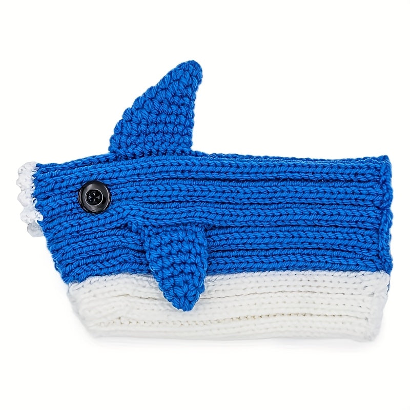 Shark Knit Pet Hat - Cute Shark Style Windproof Hat for Cats & Dogs, Christmas New Year Holiday Costume