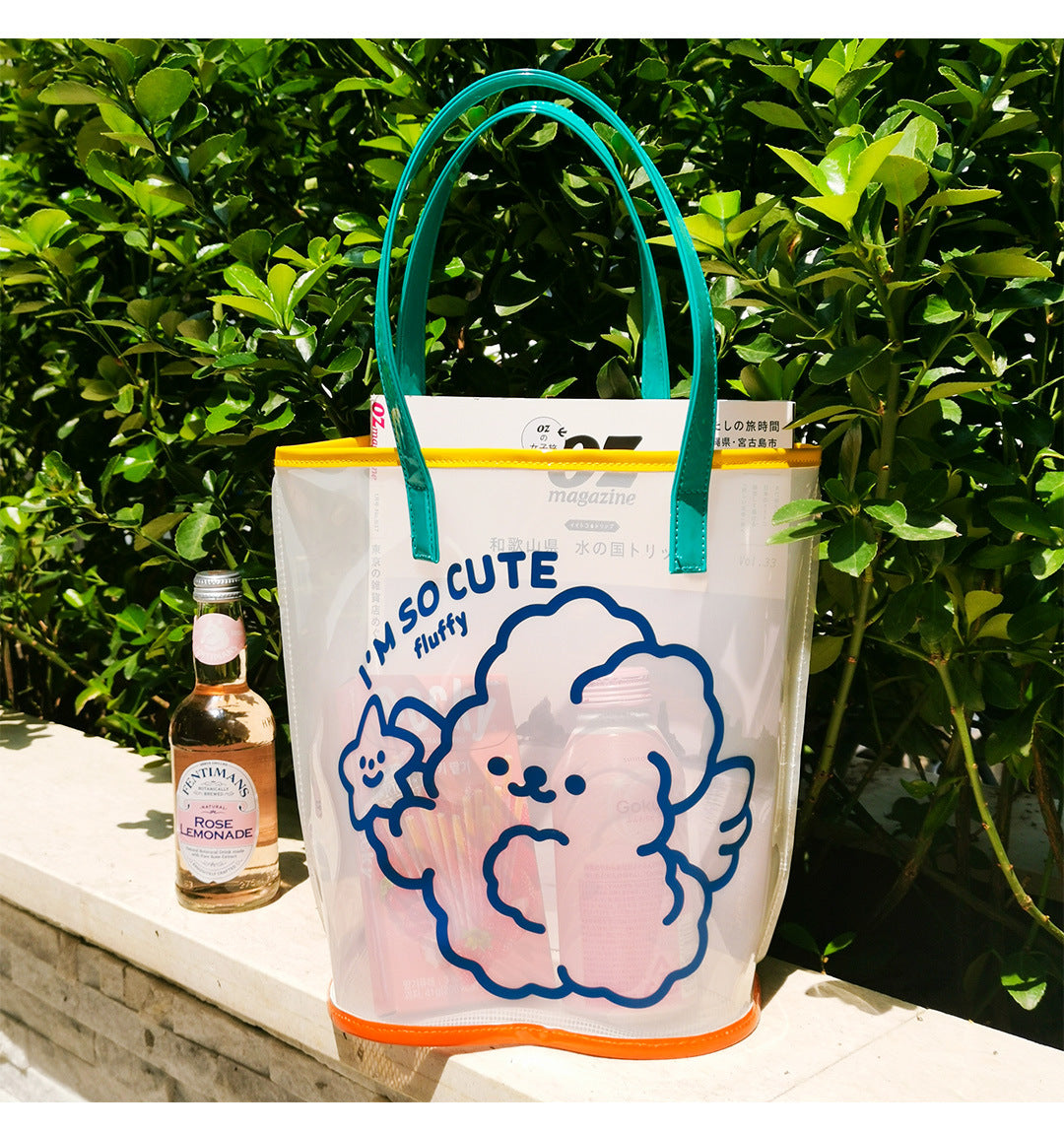 Transparent Waterproof Tote Bag - Unisex Beach Bag, Portable Swimwear Storage Bag, Jelly Tote Bag