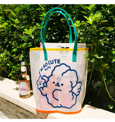 Transparent Waterproof Tote Bag - Unisex Beach Bag, Portable Swimwear Storage Bag, Jelly Tote Bag