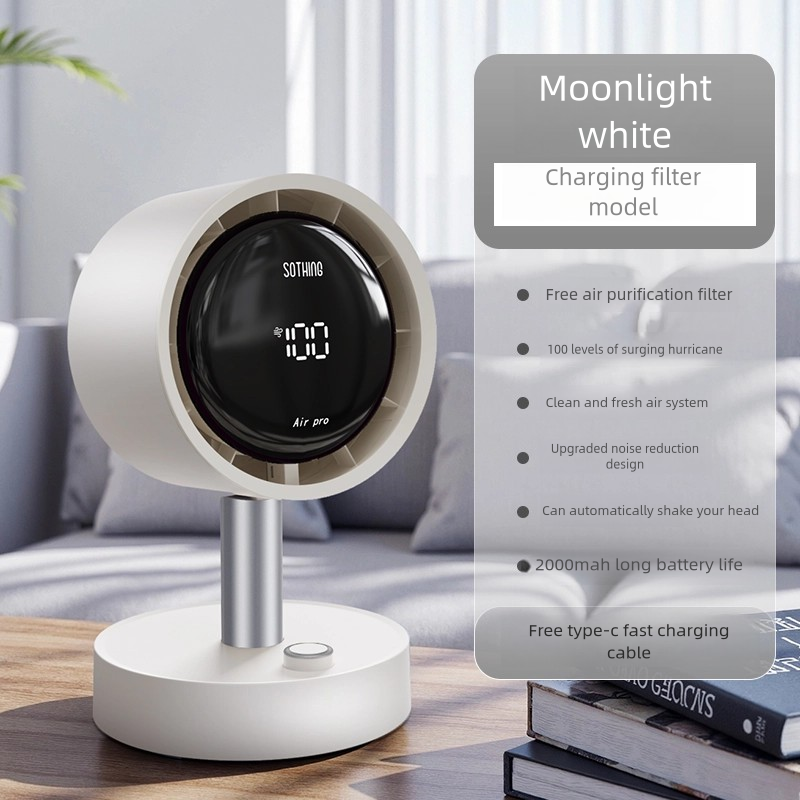 2025 Quiet Desktop Fan with Air Purifier