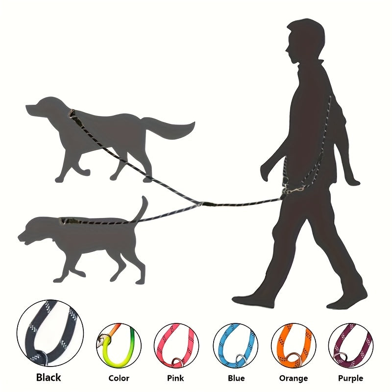 Adjustable Hands-Free Dog Leash | Reflective Elastic Cord for Hiking, Walking & Running – Durable Polyester in Orange, Pink, Black, Blue, Purple