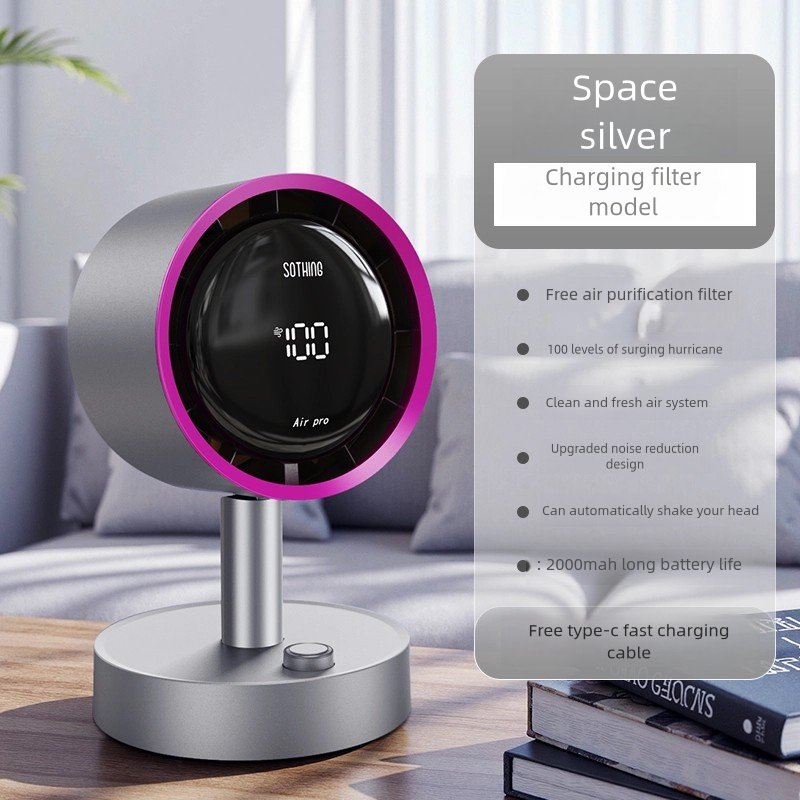 2025 Quiet Desktop Fan with Air Purifier