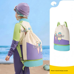 Childrens Swim Dry Wet Separation Backpack - Waterproof Beach Storage Bag