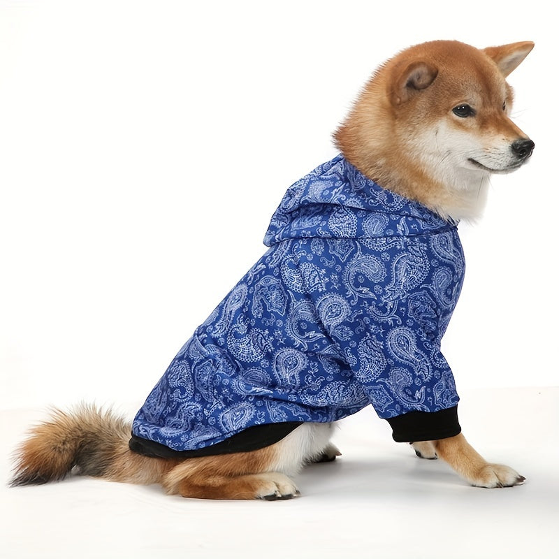 Christmas Dog Hoodie - Cute Knit Sweater Hoodie for Medium to Large Puppies, Party Outfit with Socks