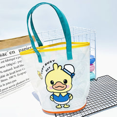 Transparent Waterproof Tote Bag - Unisex Beach Bag, Portable Swimwear Storage Bag, Jelly Tote Bag
