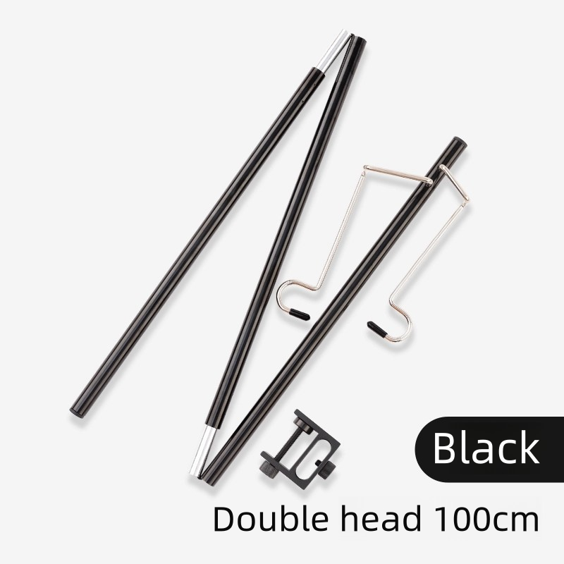Portable Camping Light Stand with Double Hooks - Adjustable Height
