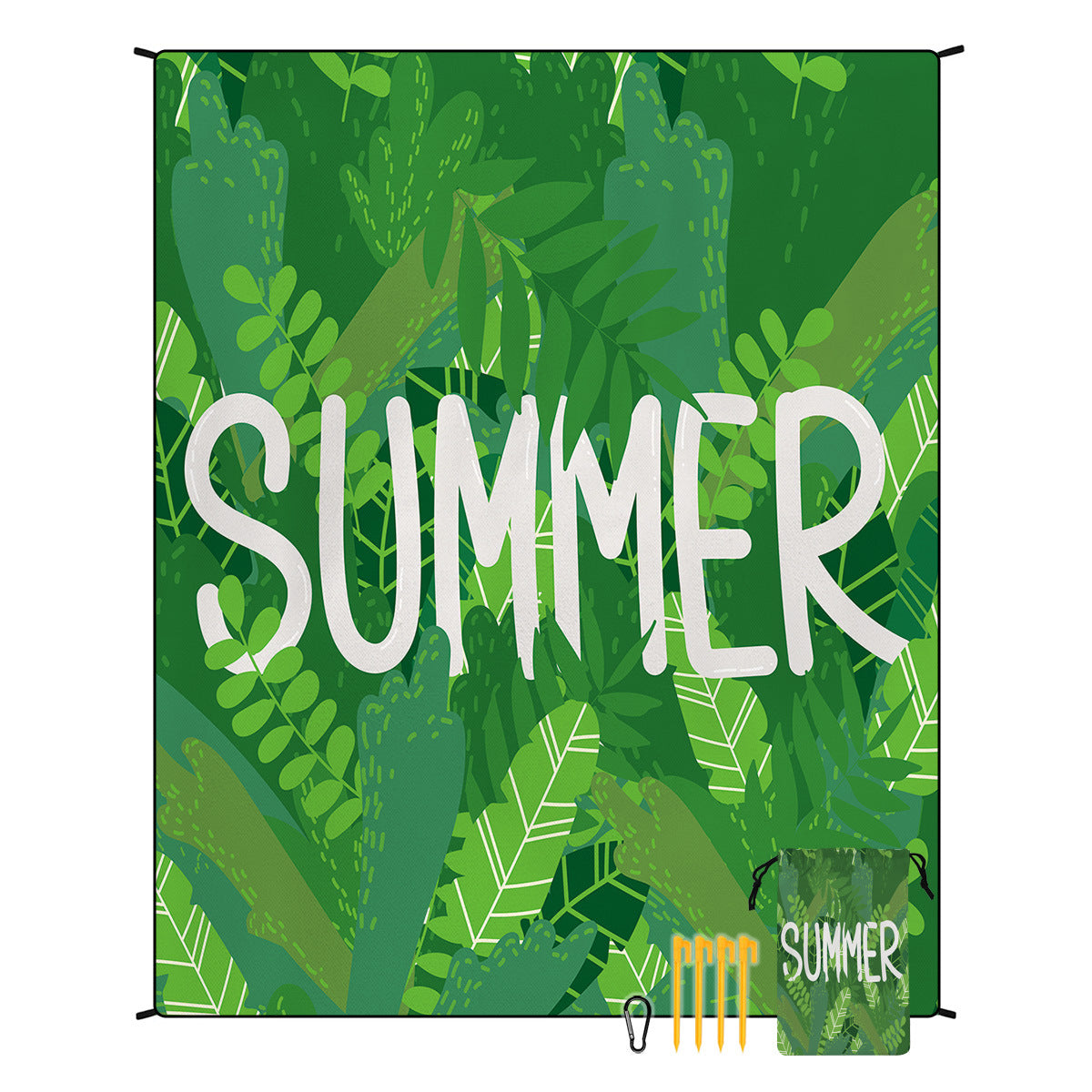 [Bohemian waterproof and sand-proof beach mat] Extra large portable and foldable | With hooks & ground nails & storage bag | Essential for summer outdoor travel and camping