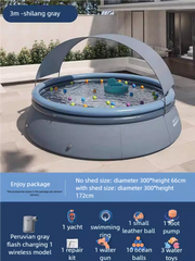 [No installation required, sunshade, family inflatable swimming pool] Thickened, wear-resistant, large-capacity outdoor portable swimming pool | Summer family water park