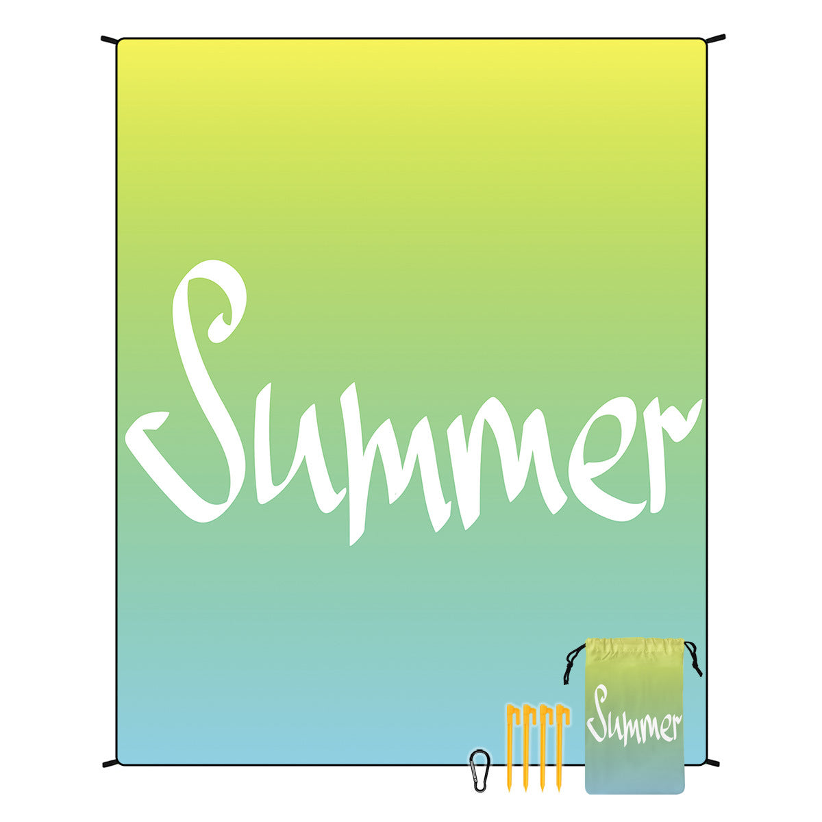 [Bohemian waterproof and sand-proof beach mat] Extra large portable and foldable | With hooks & ground nails & storage bag | Essential for summer outdoor travel and camping