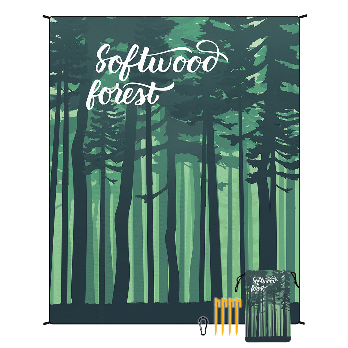 [Bohemian waterproof and sand-proof beach mat] Extra large portable and foldable | With hooks & ground nails & storage bag | Essential for summer outdoor travel and camping