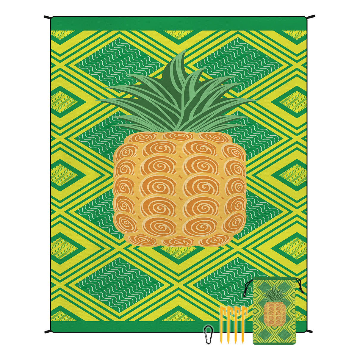 [Bohemian waterproof and sand-proof beach mat] Extra large portable and foldable | With hooks & ground nails & storage bag | Essential for summer outdoor travel and camping